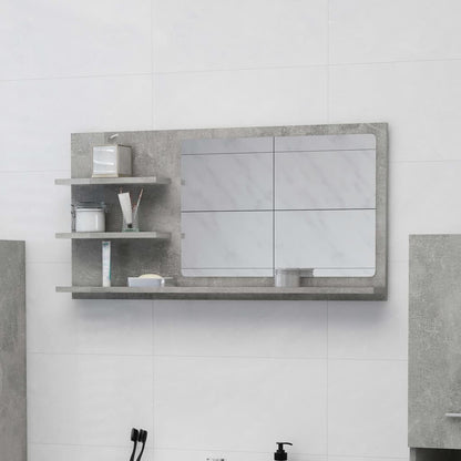 Armario De Baño Con Espejo De 90X11X45 Cm Madera De Ingeniería