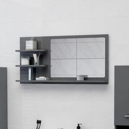 Armario De Baño Con Espejo De 90X11X45 Cm Madera De Ingeniería