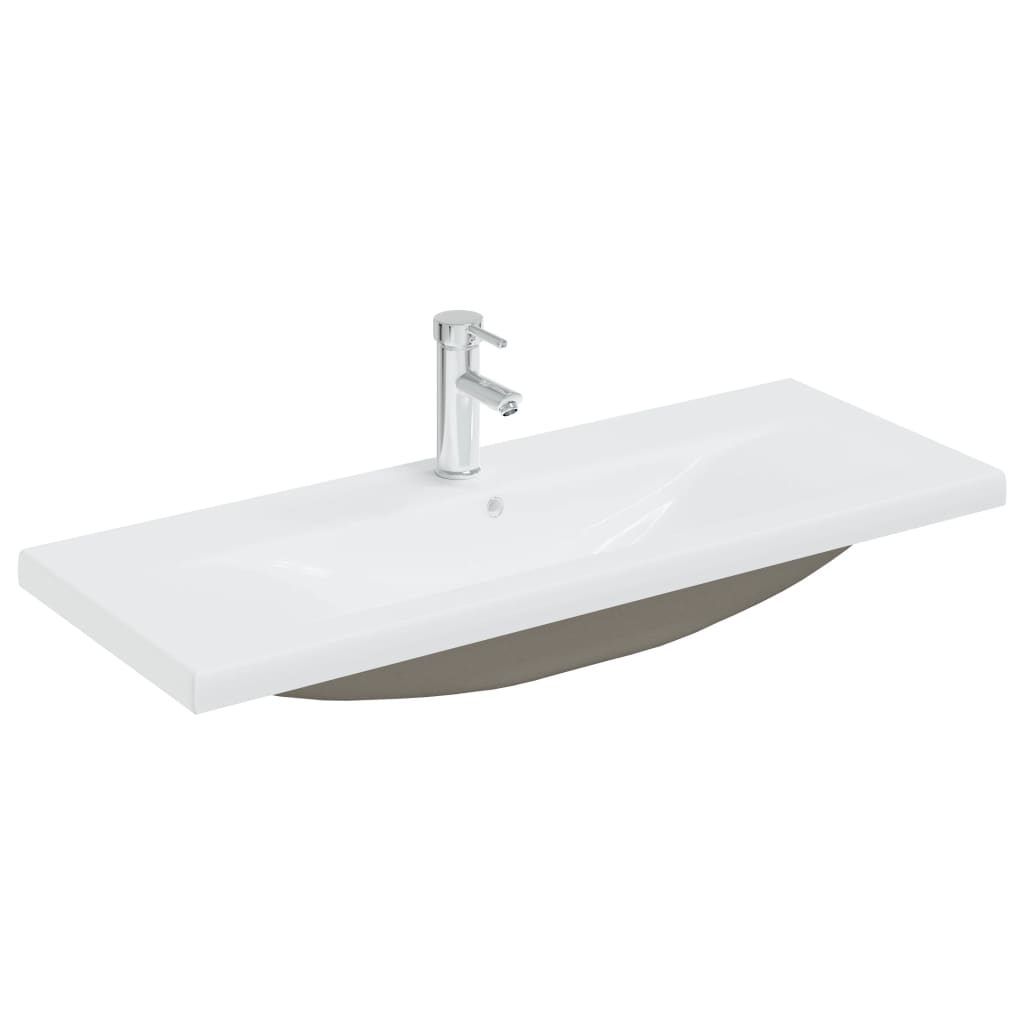 Lavabo Empotrado Con Grifo Cerámica Blanco