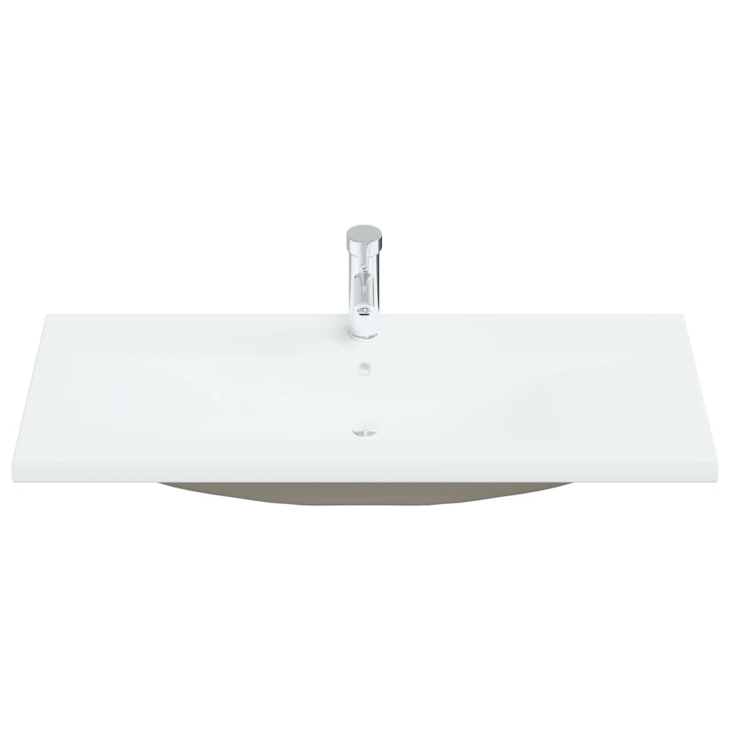 Lavabo Empotrado Con Grifo Cerámica Blanco