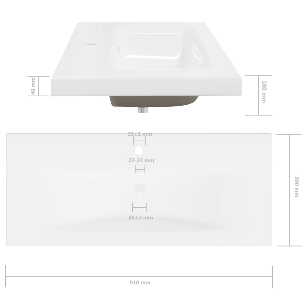 Lavabo Empotrado Con Grifo Cerámica Blanco