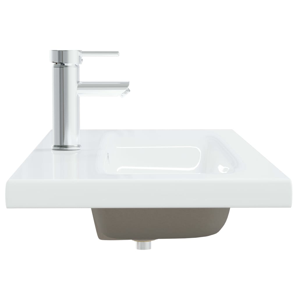 Lavabo Empotrado Con Grifo Cerámica Blanco