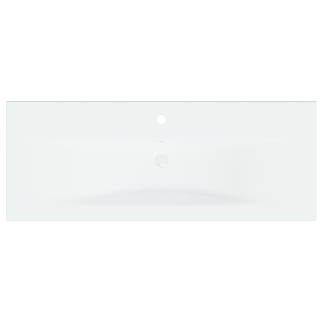 Lavabo Empotrado Con Grifo Cerámica Blanco