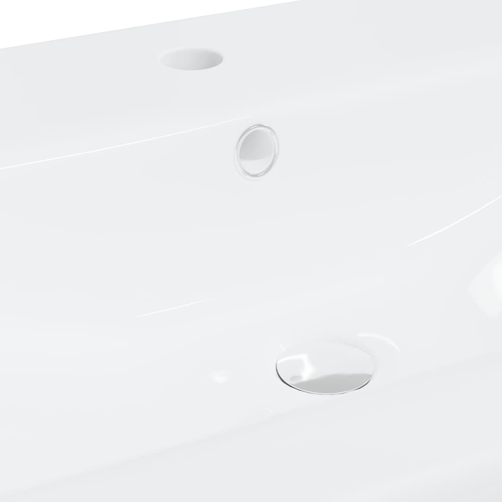 Lavabo Empotrado Con Grifo Cerámica Blanco