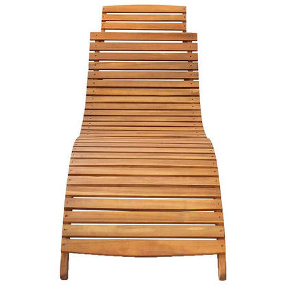 Tumbona De Jardín Con Cojín Madera Maciza De Acacia