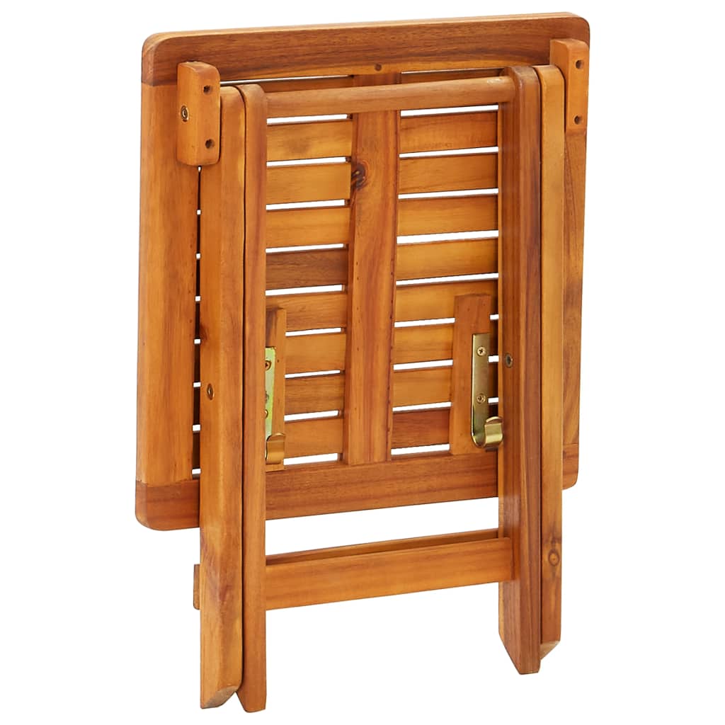Tumbona De Jardín Con Mesa Y Cojín Madera Maciza De Acacia