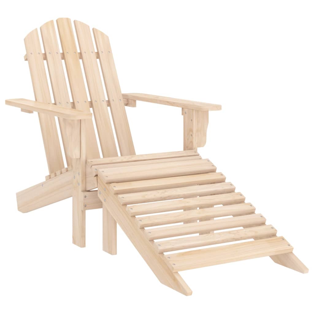 Silla De Jardín Con Otomana Madera Blanca