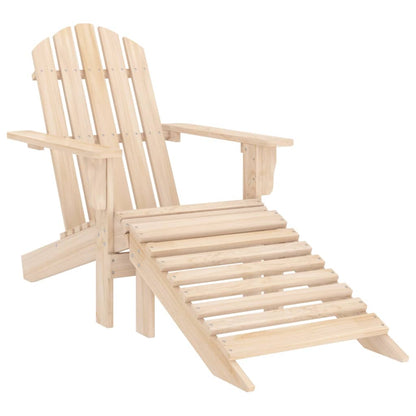 Silla De Jardín Con Otomana Madera Blanca