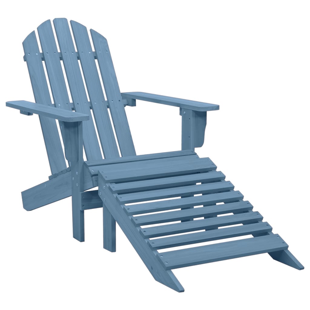 Silla De Jardín Con Otomana Madera Blanca