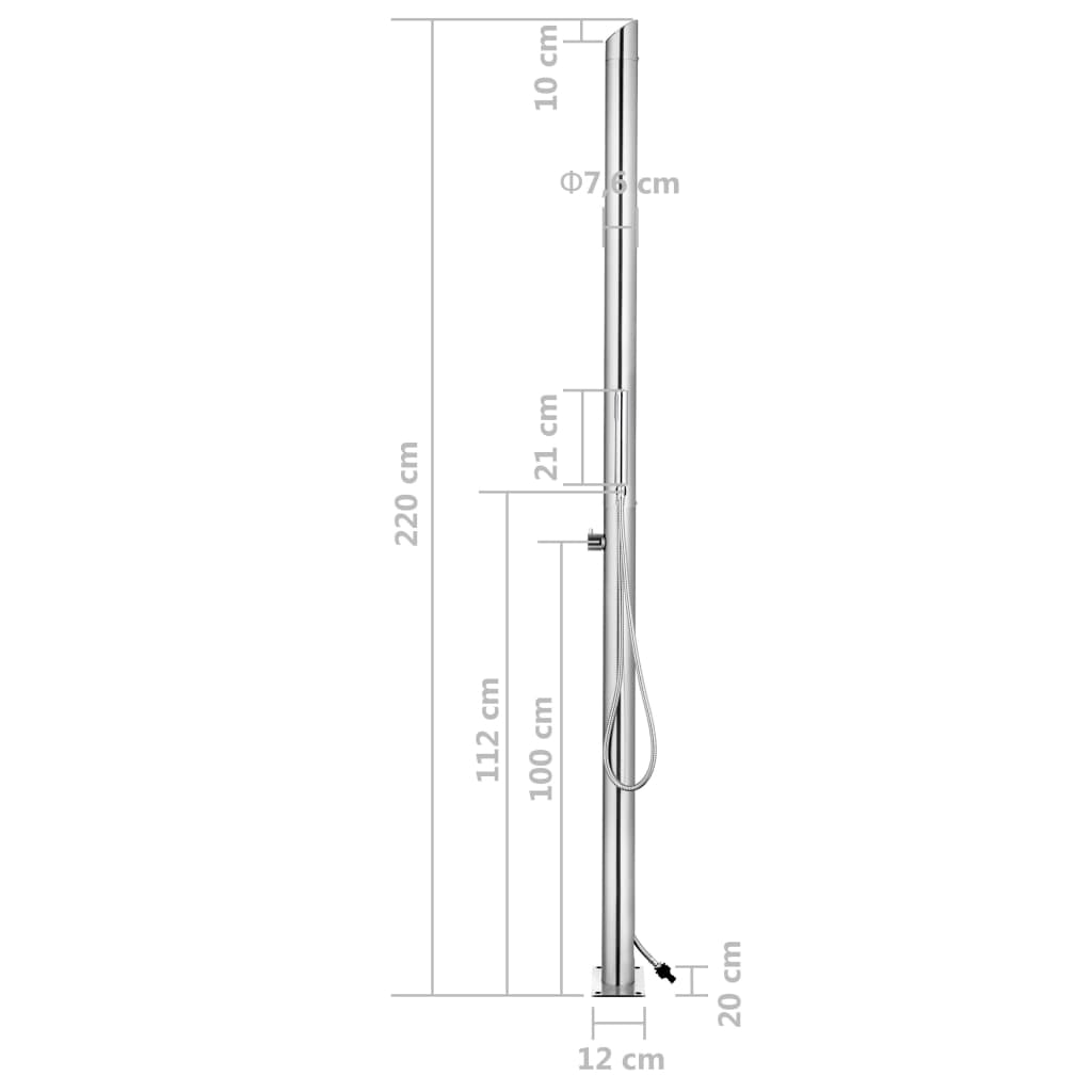 Ducha De Jardín Acero Inoxidable 220 Cm