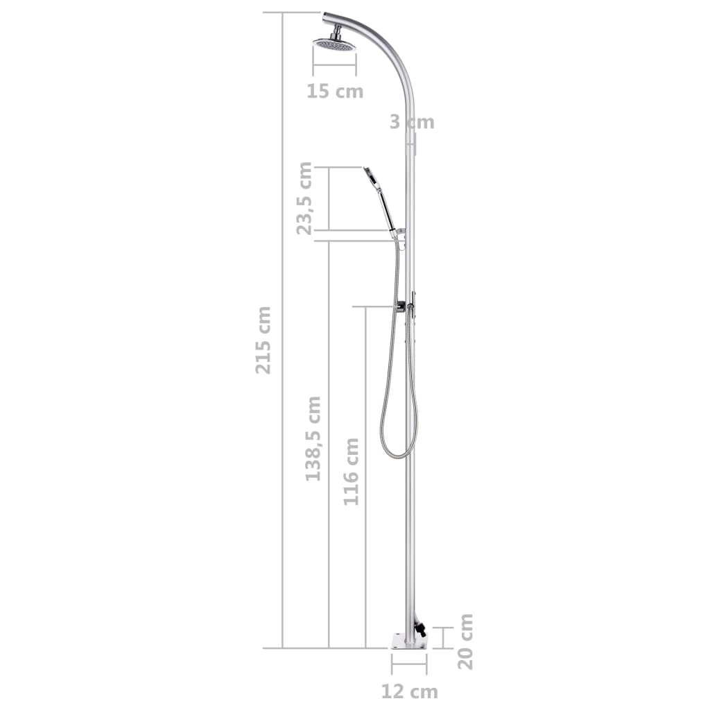 Ducha De Jardín De Aluminio 215 Cm