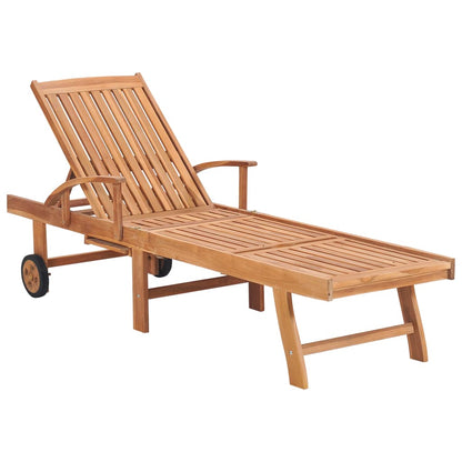 Tumbona Con Cojín Madera Maciza De Teca