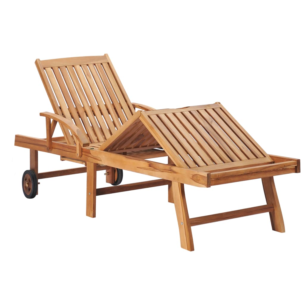 Tumbona Con Cojín Madera Maciza De Teca