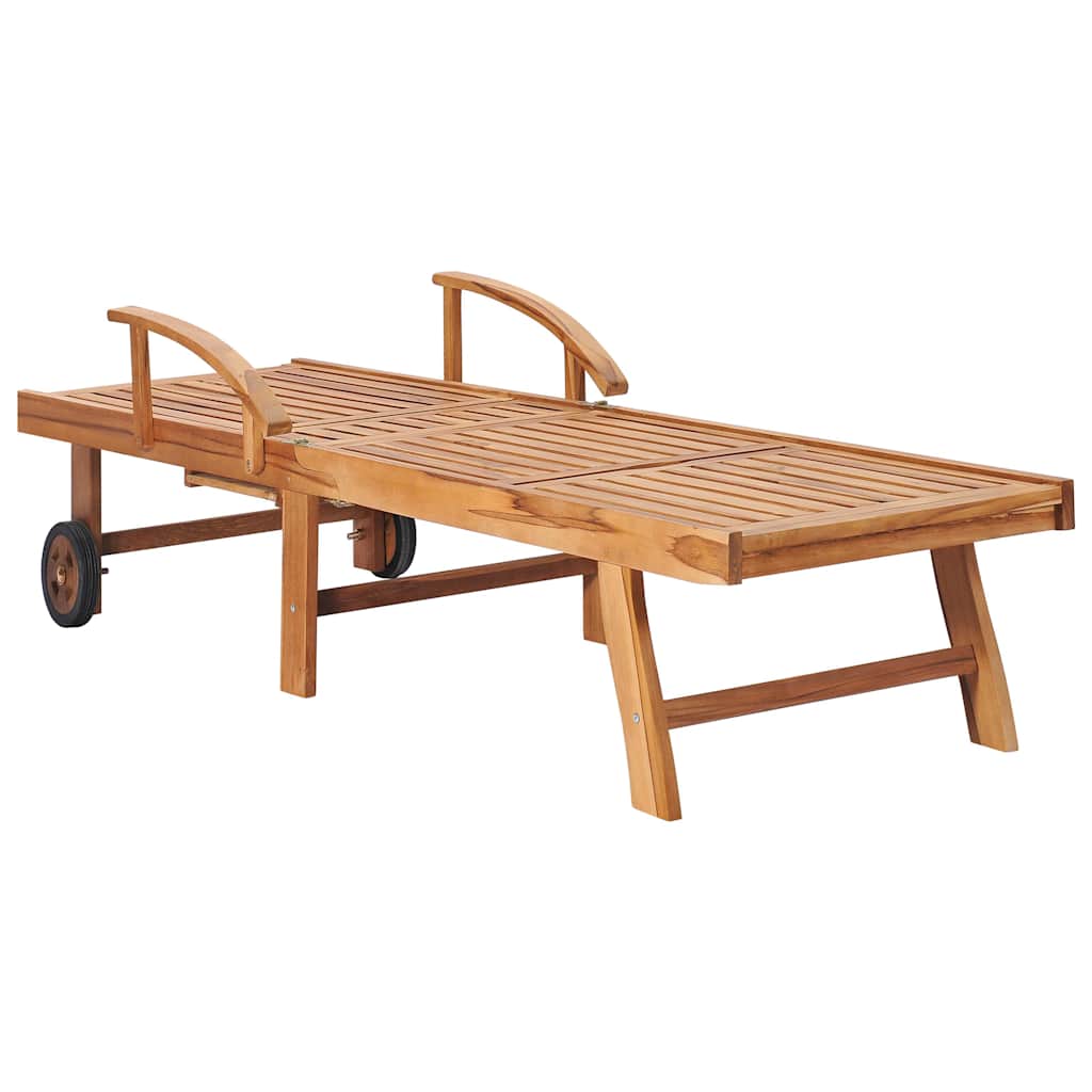 Tumbona Con Cojín Madera Maciza De Teca