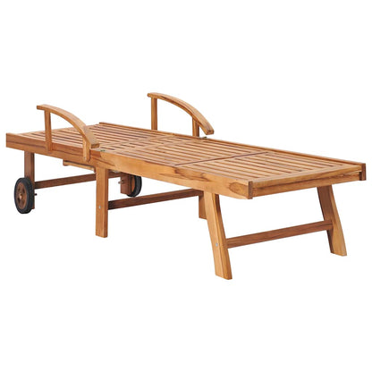 Tumbona Con Cojín Madera Maciza De Teca