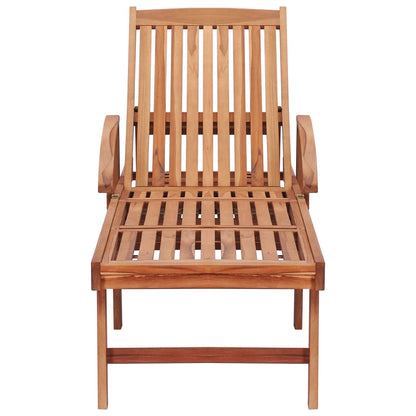 Tumbona Con Cojín Madera Maciza De Teca