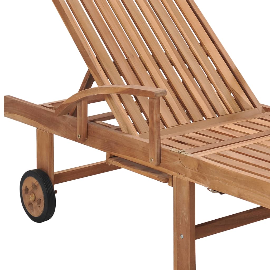 Tumbona Con Cojín Madera Maciza De Teca
