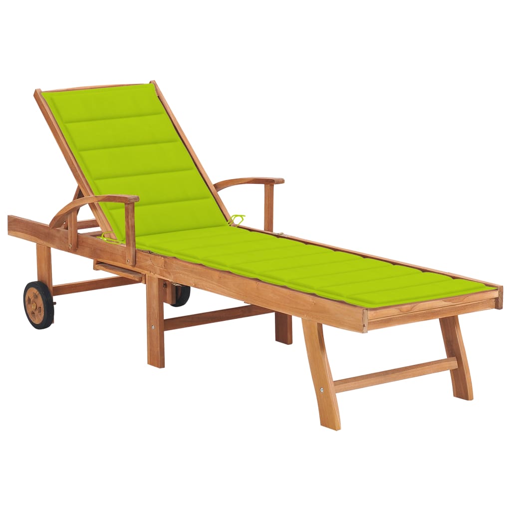 Tumbona Con Cojín Madera Maciza De Teca