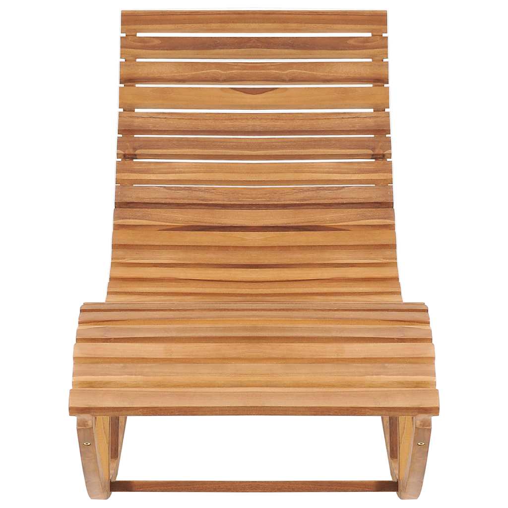 Tumbona Mecedora Con Cojín Madera Maciza De Teca