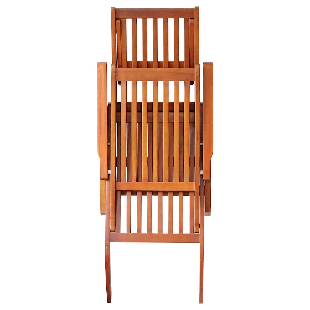 Tumbona De Jardín Con Reposapiés Y Cojín Madera Maciza Acacia
