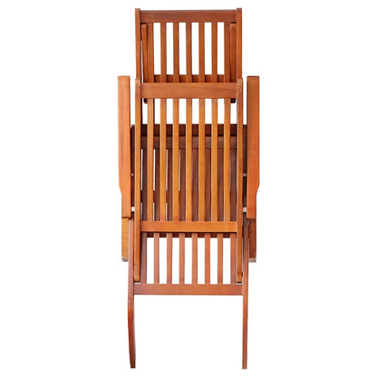 Tumbona De Jardín Con Reposapiés Y Cojín Madera Maciza Acacia
