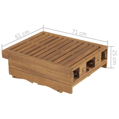 Tumbona Plegable Con Cojín Madera Maciza De Acacia