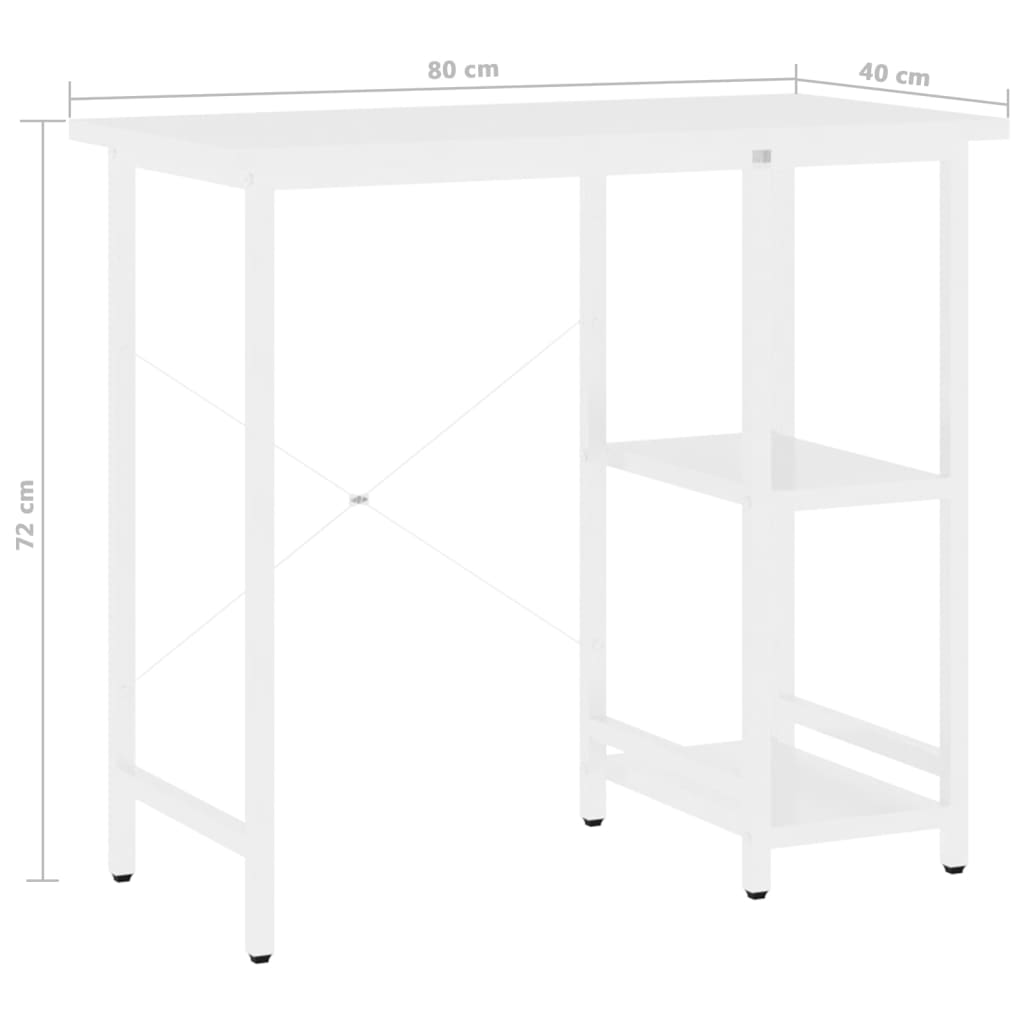 Escritorio Para Ordenador De Mdf Y Metal 80X40X72 Cm