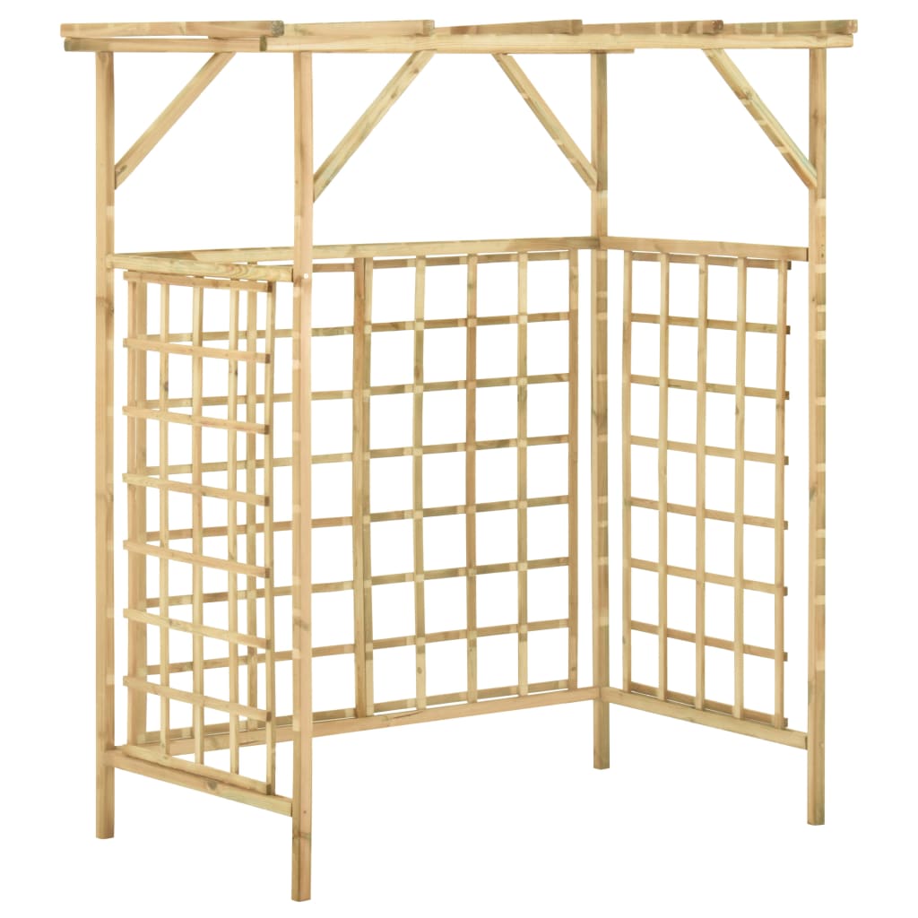 Pérgola De Jardín Para 2 Cubos De Basura Madera Pino Impregnada