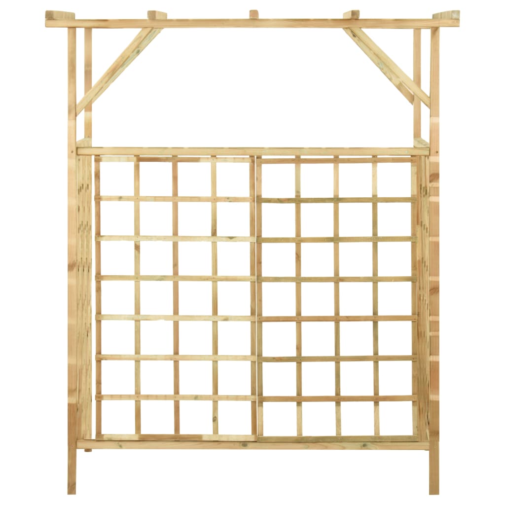 Pérgola De Jardín Para 2 Cubos De Basura Madera Pino Impregnada