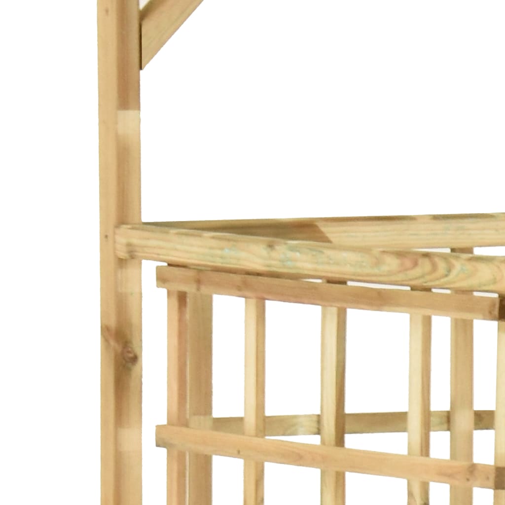 Pérgola De Jardín Para 2 Cubos De Basura Madera Pino Impregnada