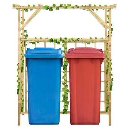 Pérgola De Jardín Para 2 Cubos De Basura Madera Pino Impregnada