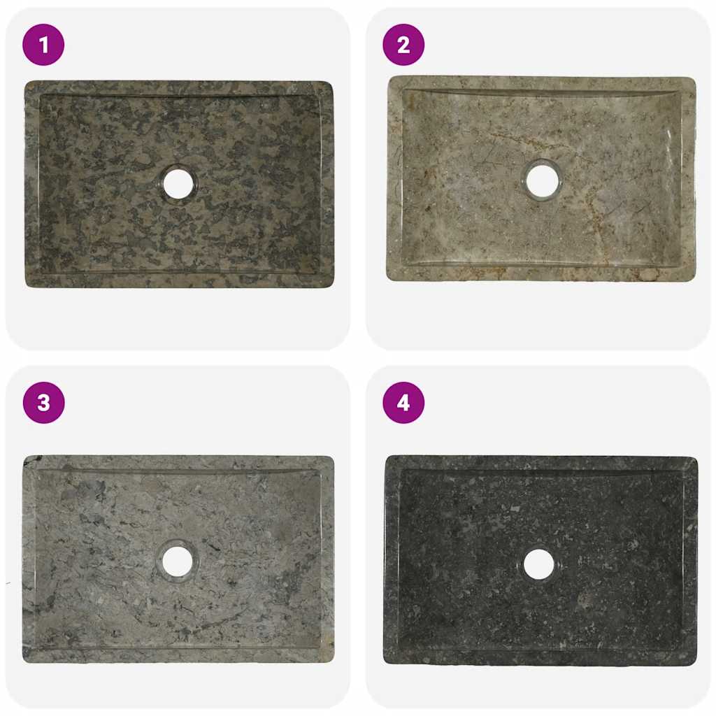 Lavabo De Mármol Con Brillo 45X30X12 Cm