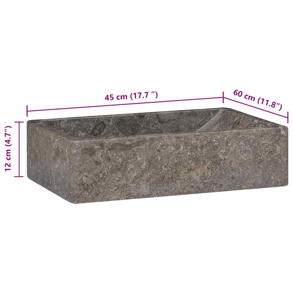 Lavabo De Mármol Con Brillo 45X30X12 Cm