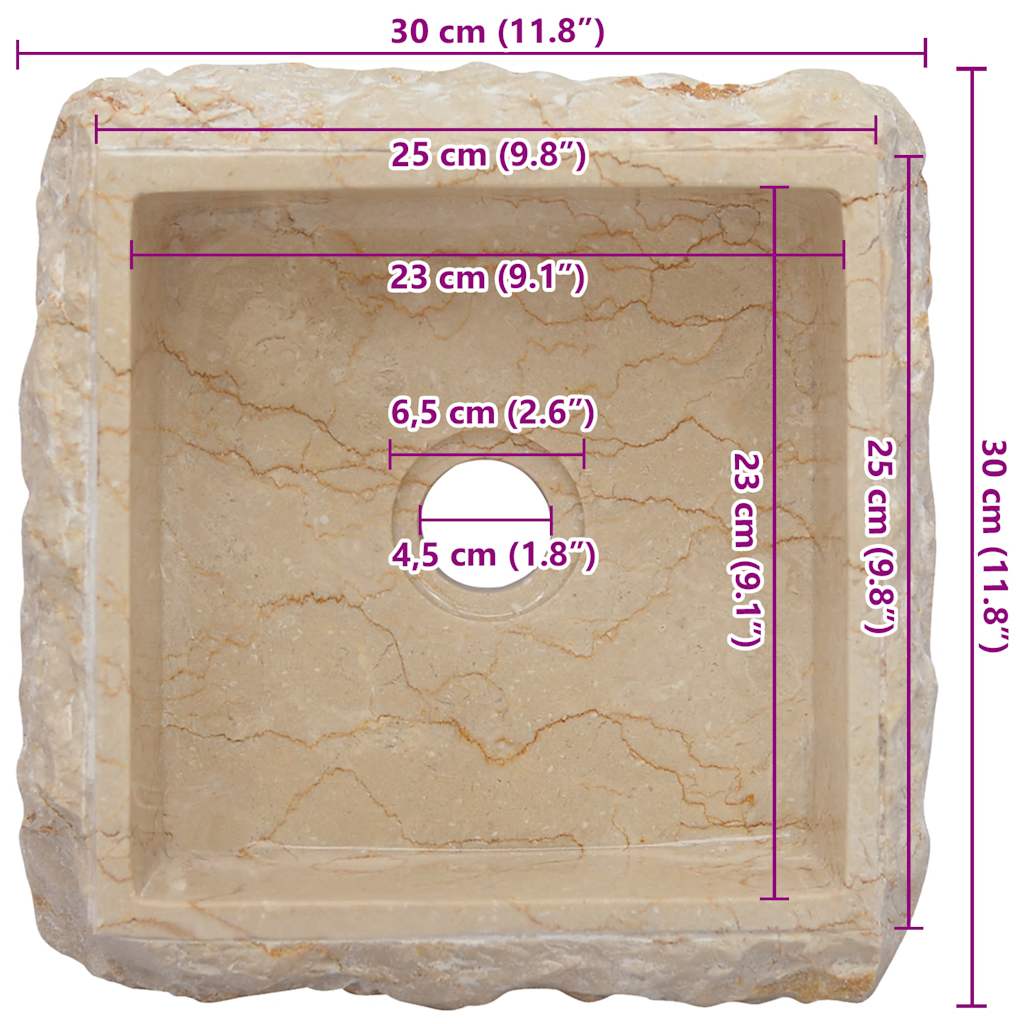 Lavabo Mármol 30X30X13 Cm