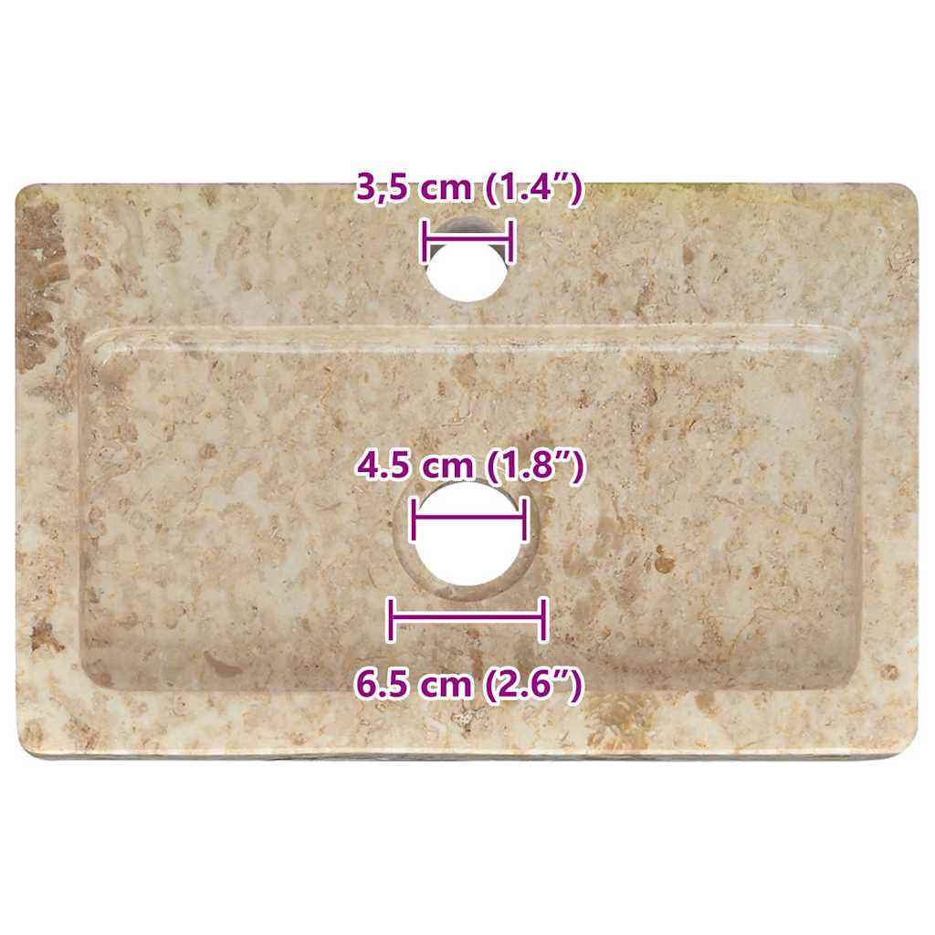 Lavabo De Pared Mármol 38X24X6,5 Cm