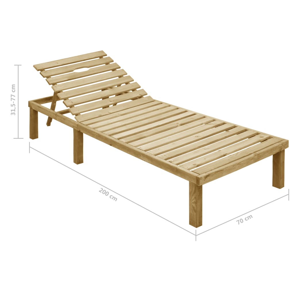 Tumbona Con Cojín Madera De Pino Impregnada