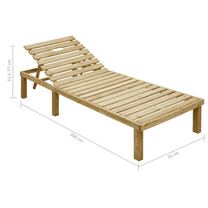 Tumbona Con Cojín Madera De Pino Impregnada