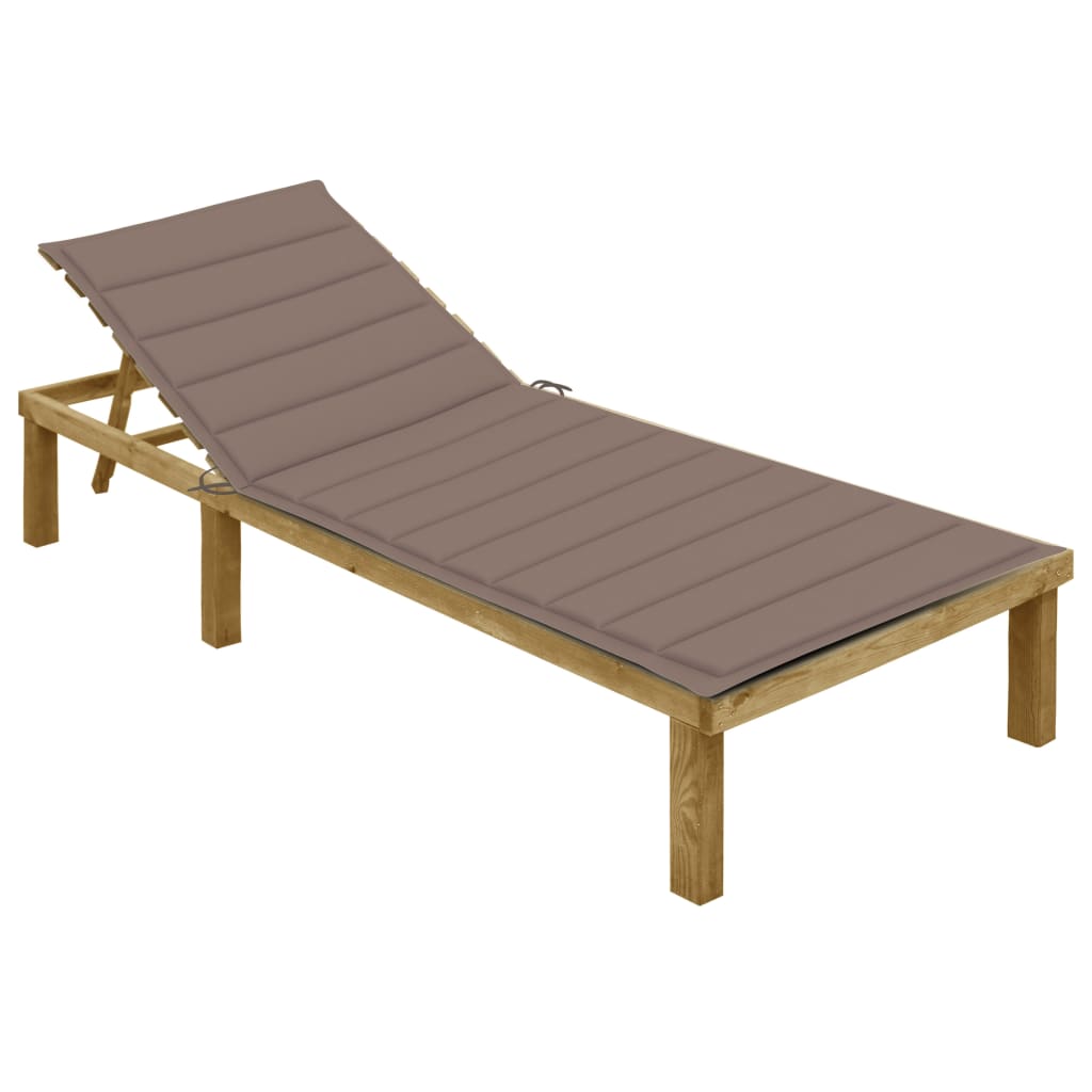 Tumbona Con Cojín Madera De Pino Impregnada