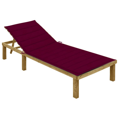 Tumbona Con Cojín Madera De Pino Impregnada