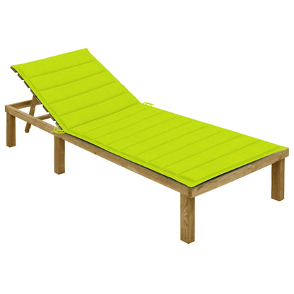 Tumbona Con Cojín Madera De Pino Impregnada