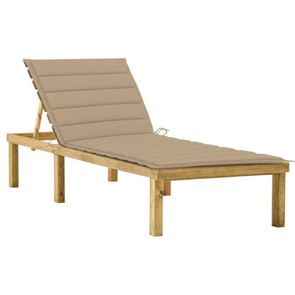 Tumbona Con Cojín Madera De Pino Impregnada