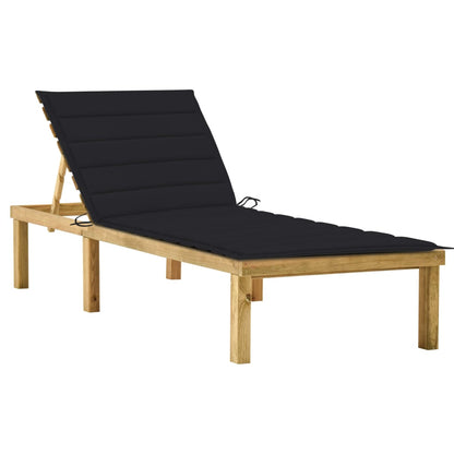 Tumbona Con Cojín Madera De Pino Impregnada