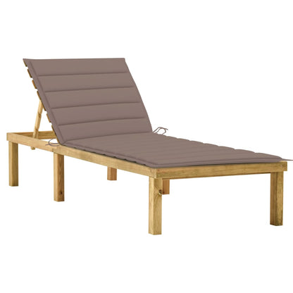 Tumbona Con Cojín Madera De Pino Impregnada