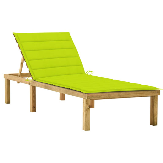 Tumbona Con Cojín Madera De Pino Impregnada