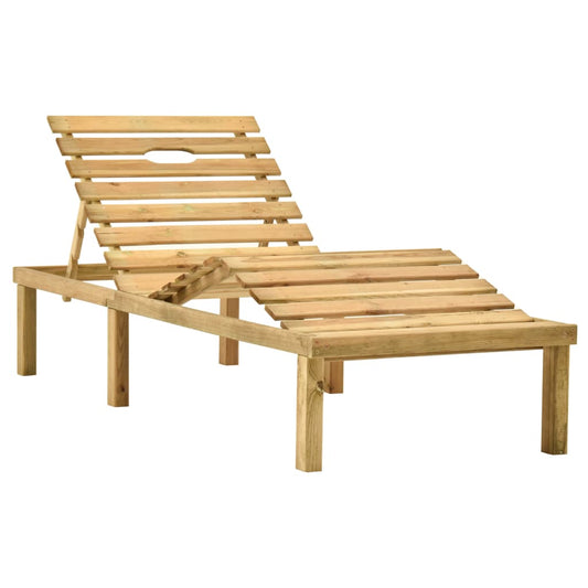 Tumbona Con Cojín Madera De Pino Impregnada