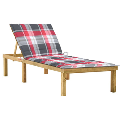 Tumbona Con Cojín Madera De Pino Impregnada