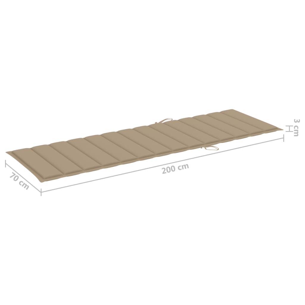 Tumbona De Jardín Con Mesa Y Cojín De Madera De Pino Impregnada