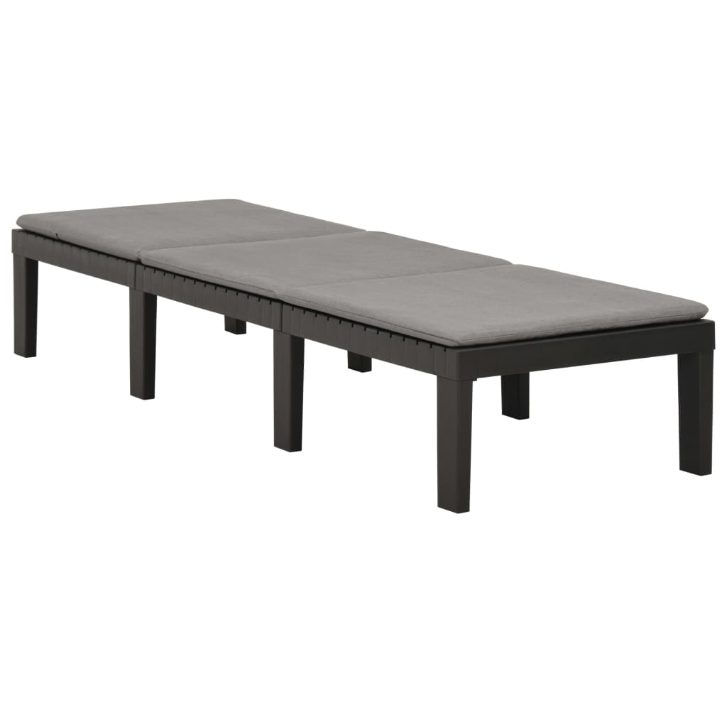Tumbona Con Cojín Plástico Gris