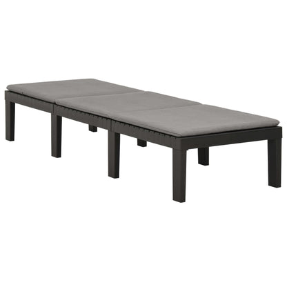 Tumbona Con Cojín Plástico Gris