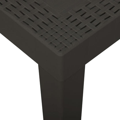 Mesa De Jardín De Plástico Gris Antracita 79X65X72 Cm
